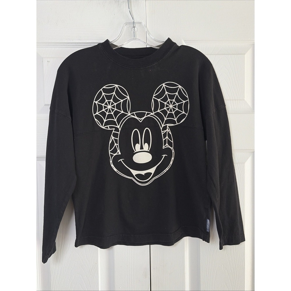 Disney Spirit Jersey Halloween Kids Size L Black Mickey Little Boo Cotton Shirt